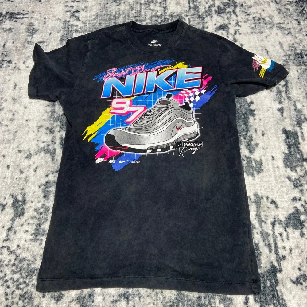 Nike Air Max 97 Just‎ Do It Graphic T Shirt Black Adult Size Small